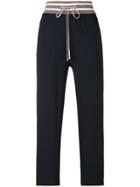 Peserico Cropped Drawstring Trousers - Blue
