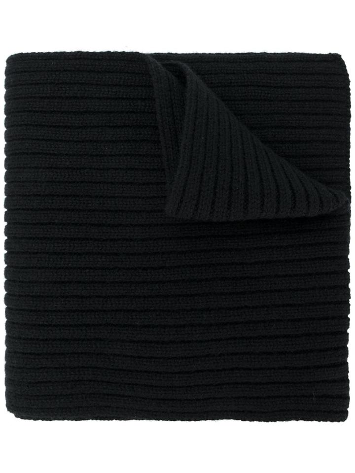 Prada Logo Patch Scarf - Black