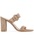 Gianvito Rossi Buckled Mules - Nude & Neutrals