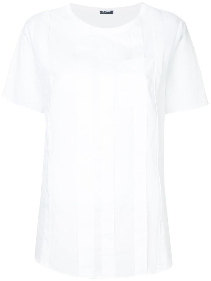 Jil Sander Navy Pleat Detail T-shirt - White