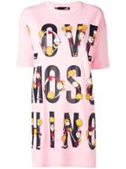 Love Moschino Logo Print T-shirt Dress - Pink