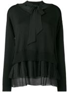 Twin-set Bow Tie Layered Jumper - Black