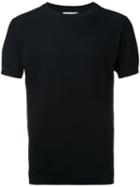 Estnation - Round Neck Patterned T-shirt - Men - Cotton - M, Black, Cotton