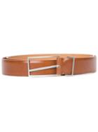 Maison Margiela Rectangular Buckle Belt, Men's, Size: 100, Brown, Calf Leather