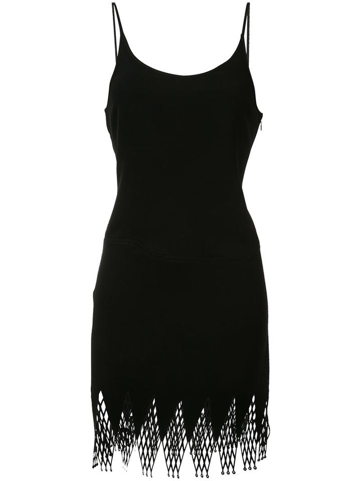 Paco Rabanne - Fishnet Hem Dress - Women - Polyester - 36, Black, Polyester
