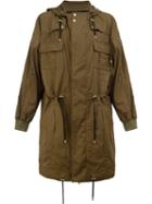 Balmain Flap Pocket Parka Coat, Men's, Size: Medium, Green, Viscose/cotton