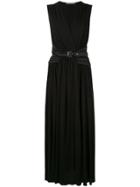 Alberta Ferretti Jersey Sleeveless Midi Dress - Black