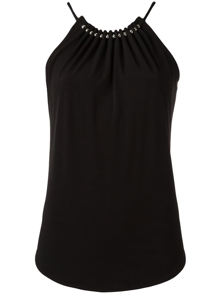 Michael Michael Kors Sleeveless Halterneck Blouse, Women's, Size: Small, Black, Polyester/spandex/elastane