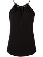 Michael Michael Kors Sleeveless Halterneck Blouse, Women's, Size: Small, Black, Polyester/spandex/elastane