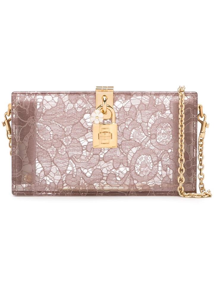 Dolce & Gabbana 'dolce' Box Clutch, Women's, Pink/purple, Plexiglass