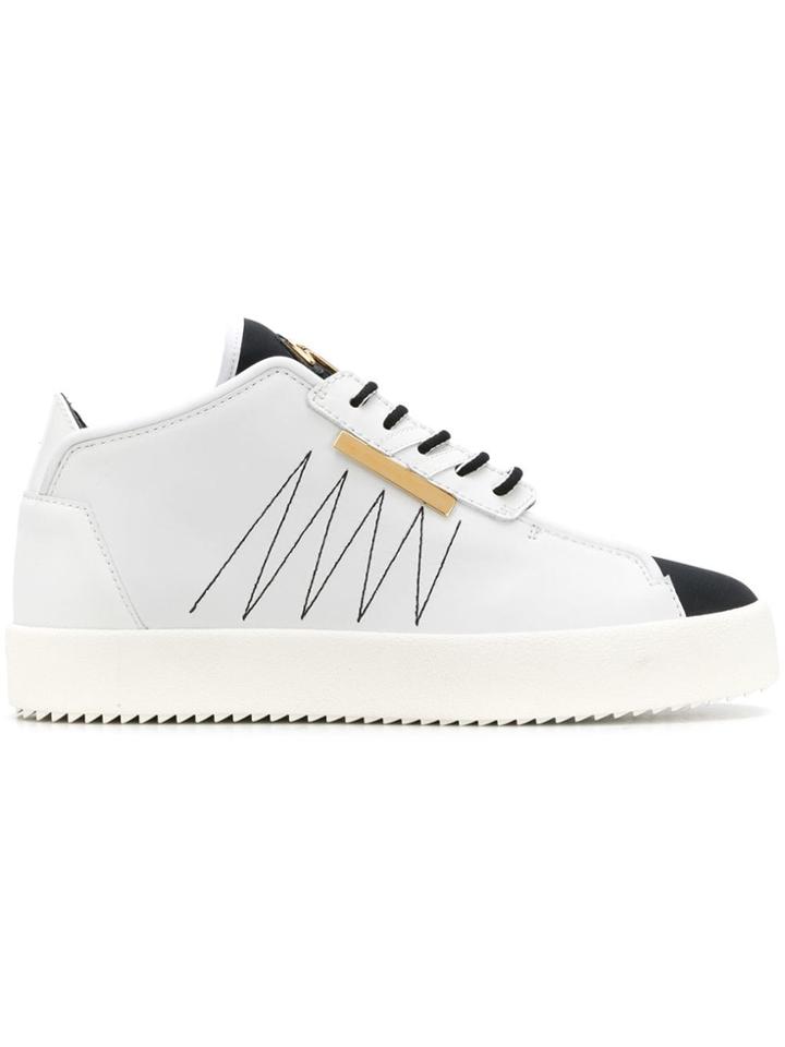 Giuseppe Zanotti Design Stitch Detail Mid-top Sneakers - White