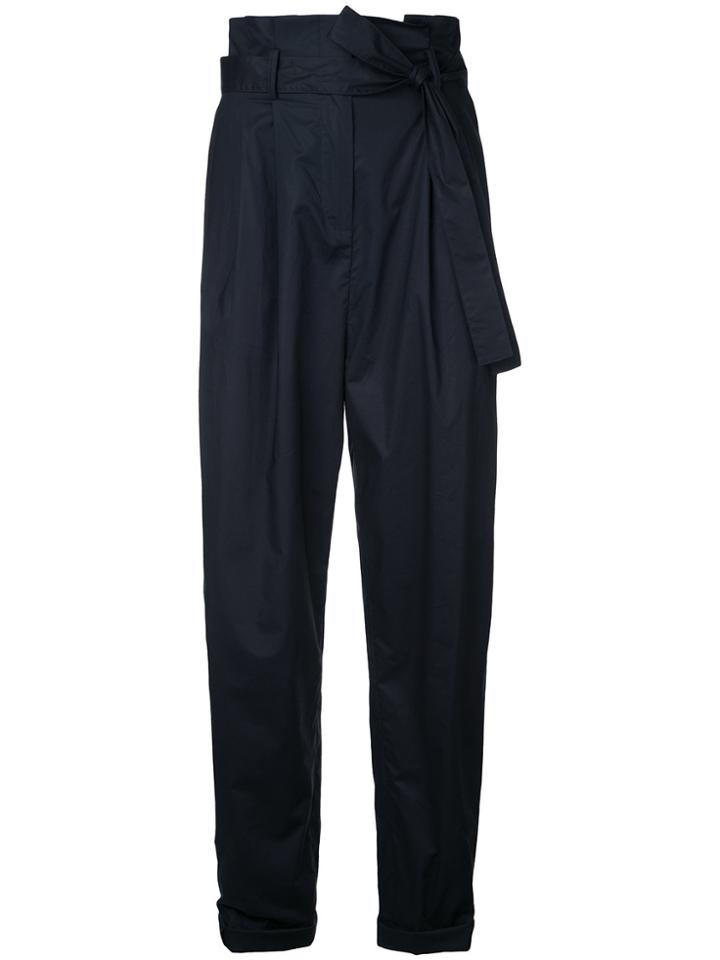 Paule Ka High Waist Woven Pants - Blue