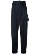 Paule Ka High Waist Woven Pants - Blue