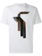 Neil Barrett Graphic Print T-shirt, Men's, Size: Medium, White, Cotton