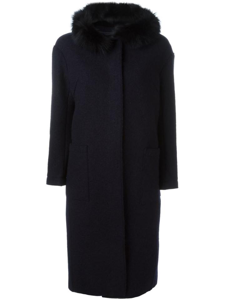 Eleventy Fox Fur Trim Coat