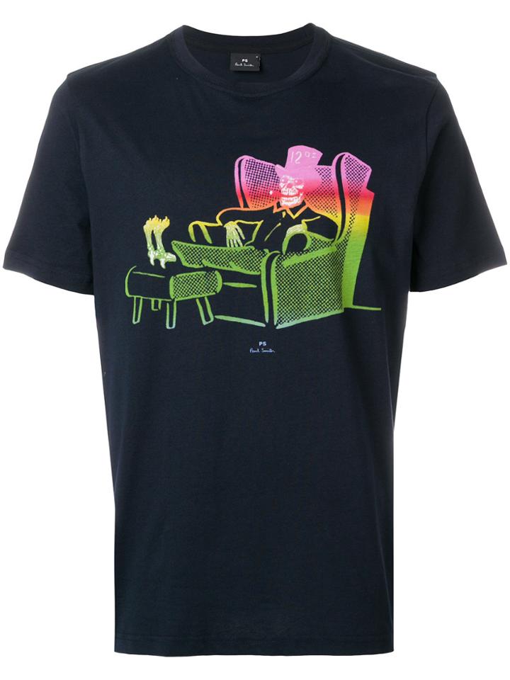 Ps By Paul Smith Skeleton Print T-shirt - Blue