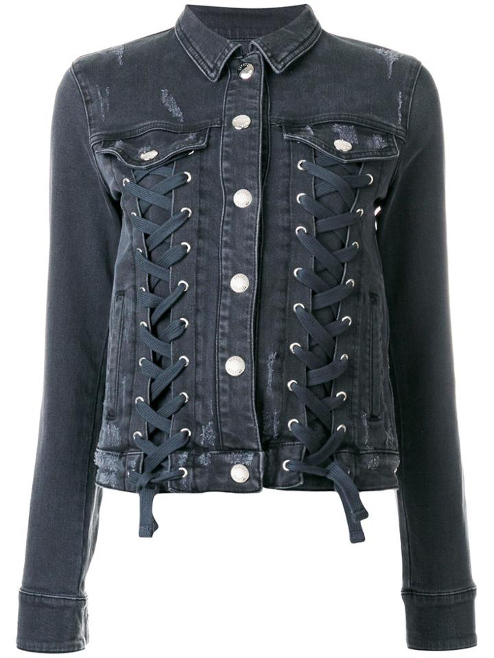 Versus Lace Up Denim Jacket - Black