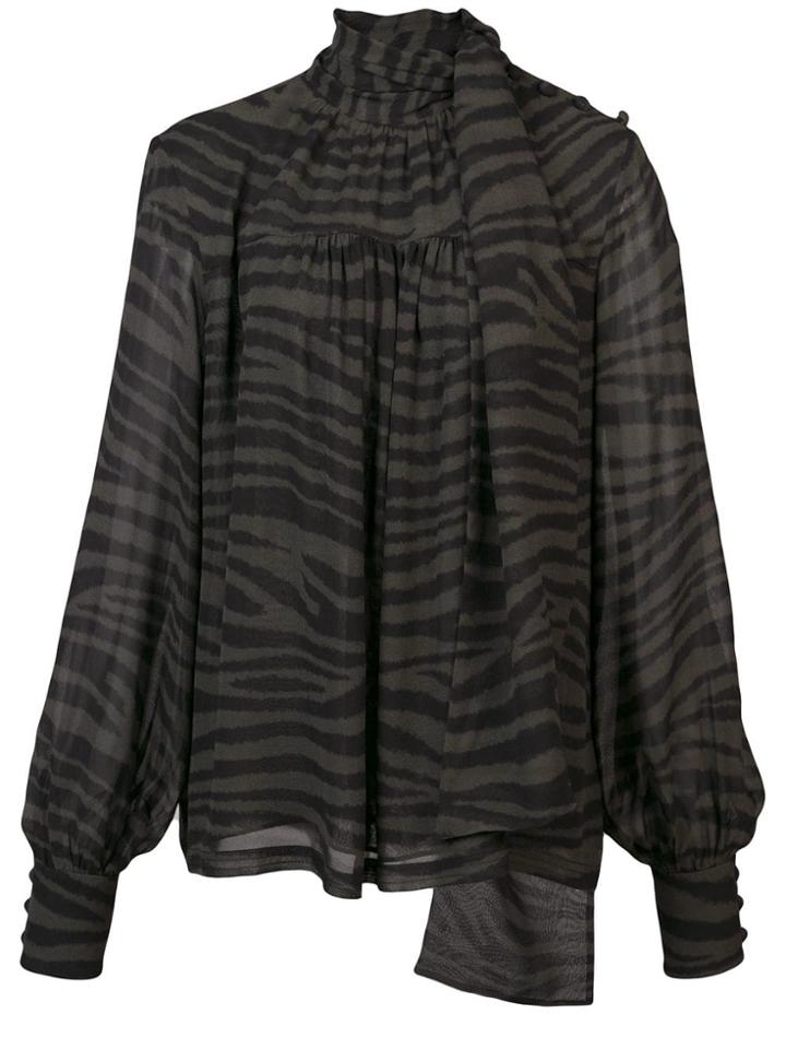 Proenza Schouler Tiger Print Tied Top - Green