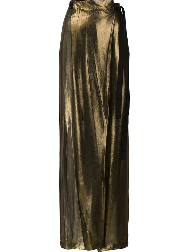 Ann Demeulemeester Metallic Sheer Palazzo Trousers