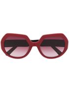 Longchamp Geometric Frame Sunglasses - Red