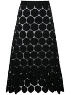 Le Ciel Bleu - Dotted Lace Flared Skirt - Women - Cotton/nylon - 34, Black, Cotton/nylon