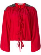 Christopher Kane Crystal Bow Blouse - Red