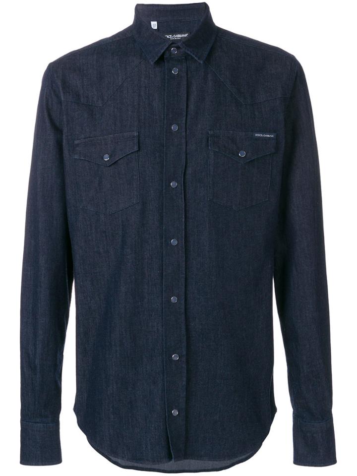 Dolce & Gabbana Classic Fitted Denim Shirt - Blue