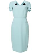 Roland Mouret Embellished Sleeve Shift Dress - Blue