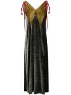 Attico Velvet Maxi Dress - Grey