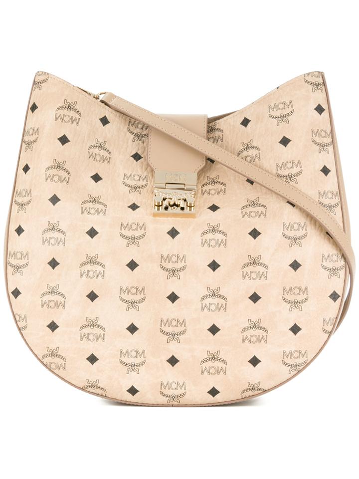Mcm Monogram Print Shoulder Bag - Nude & Neutrals