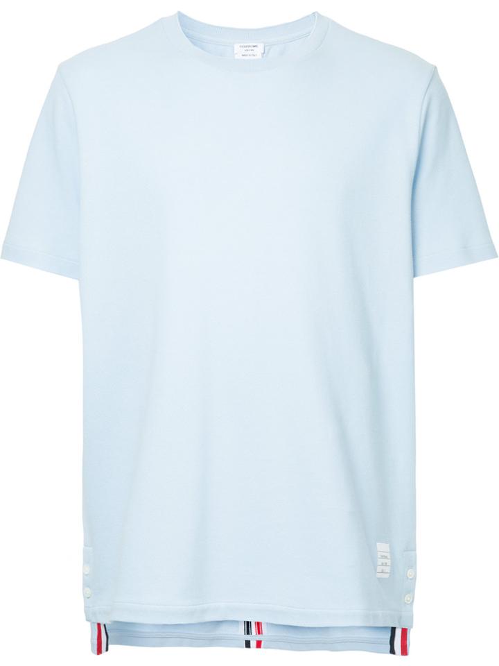 Thom Browne Striped Trim Pique T-shirt - Blue