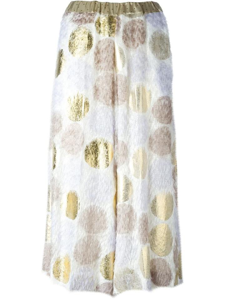 Antonio Marras Printed Midi Skirt, Women's, Size: 42, White, Silk/viscose/polyamide/cotton