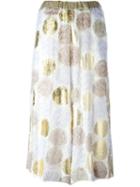 Antonio Marras Printed Midi Skirt, Women's, Size: 42, White, Silk/viscose/polyamide/cotton