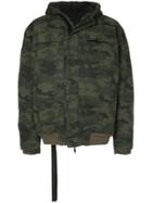 Unravel Project Camouflage Hooded Bomber - Green