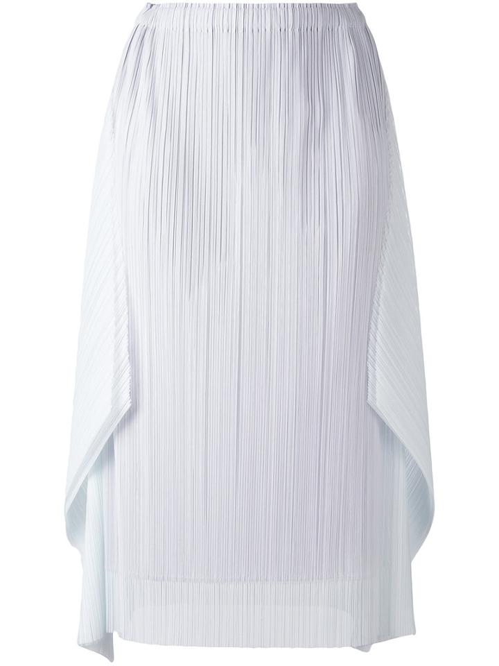 Pleats Please By Issey Miyake - Pleated Midi Skirt - Women - Polyester - 3, Grey, Polyester