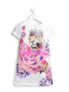 Roberto Cavalli Kids Rose Print Dress, Girl's, Size: 12 Yrs, White