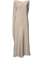 Peter Cohen Draped Midi Dress, Women's, Size: Medium, Nude/neutrals, Silk