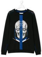 Philipp Plein Junior Teen Skull Print Sweatshirt - Black