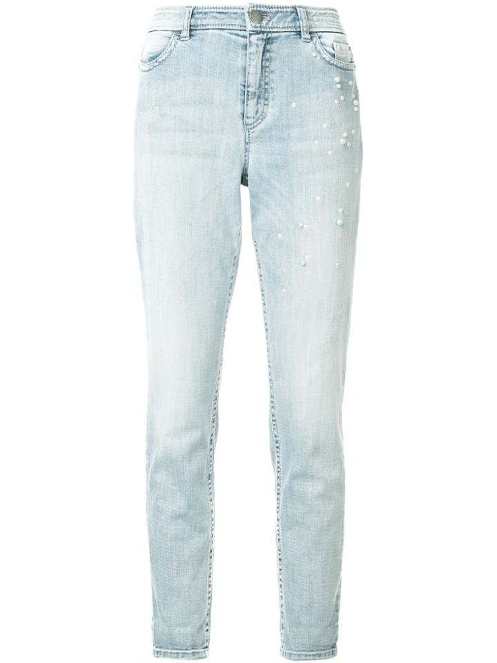 Marc Cain Faux-pearl Embellished Jeans - Blue