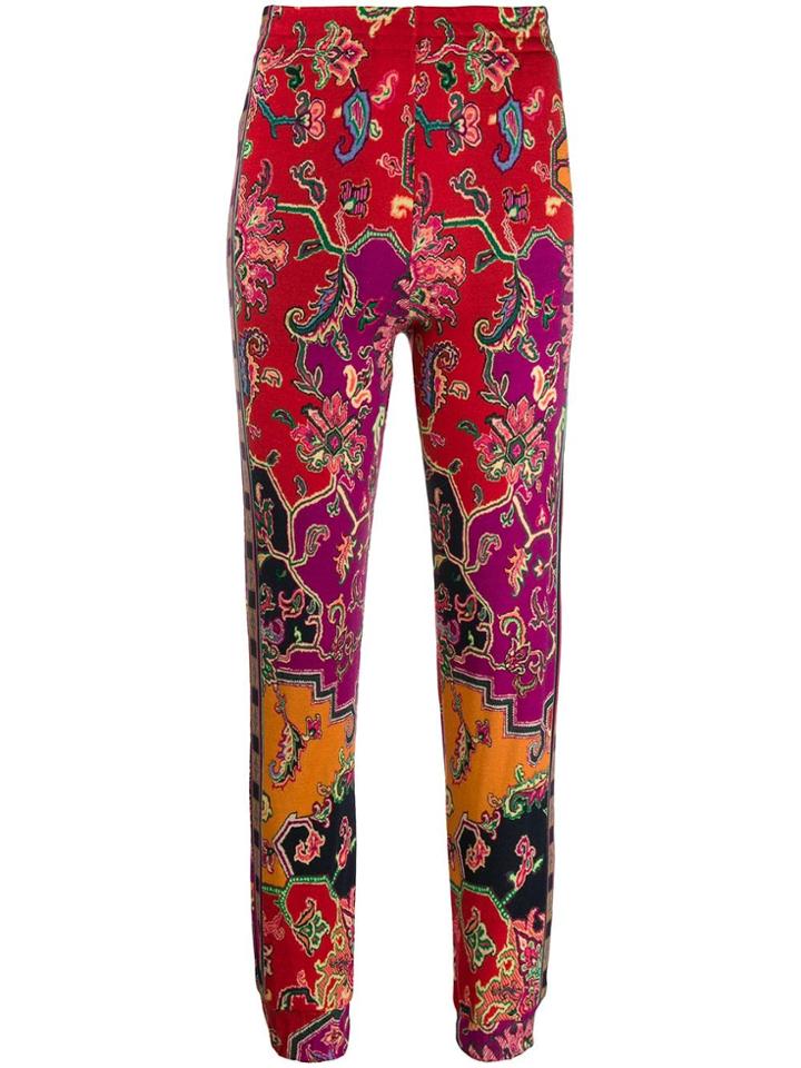 Etro Printed Pull-on Trousers - Red
