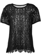 Twin-set Lace T-shirt, Women's, Size: Xl, Black, Cotton
