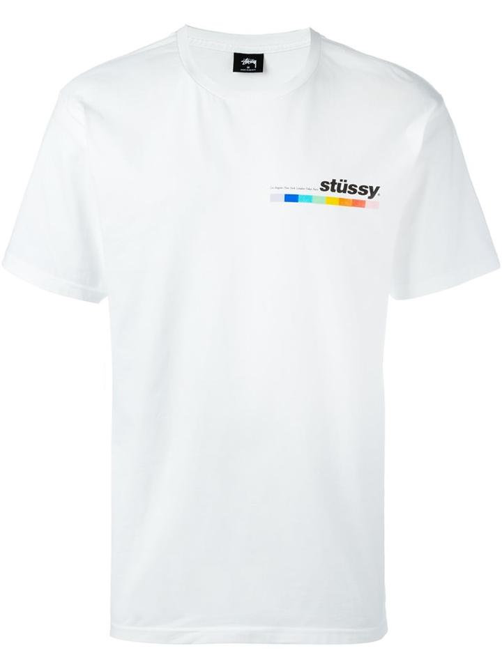 Stussy Logo T-shirt, Men's, Size: Small, White, Cotton