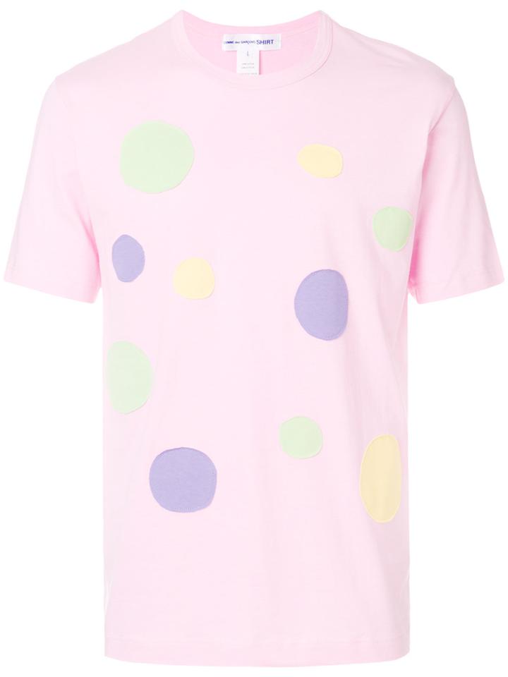 Comme Des Garçons Shirt Boys Dots Appliqué T-shirt - Pink & Purple