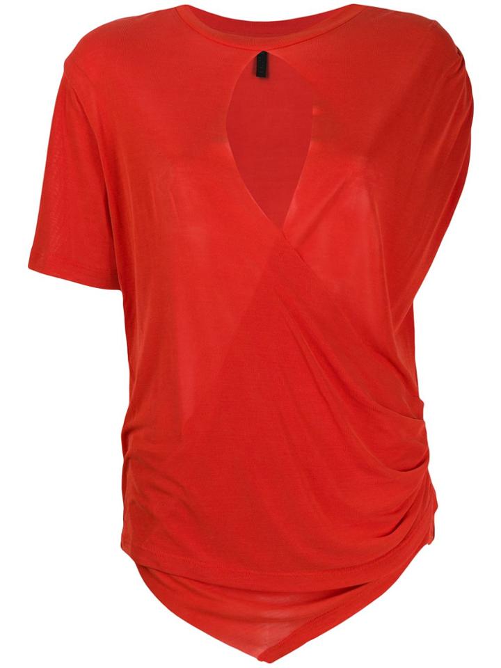 Unravel Project Tear-neck Blouse - Red