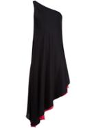 Milly One Shoulder Asymmetric Dress, Women's, Size: Xs, Black, Acetate