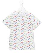 Au Jour Le Jour Kids Pencil Print T-shirt, Boy's, Size: 10 Yrs, White
