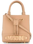 Moschino - Logo Plaque Crossbody Bag - Women - Calf Leather - One Size, Nude/neutrals, Calf Leather