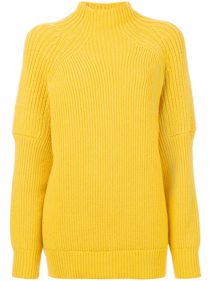 Victoria Beckham Knitted Polo Neck Sweater - Yellow & Orange