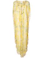 Hemant And Nandita Floral Print Maxi Dress - Yellow