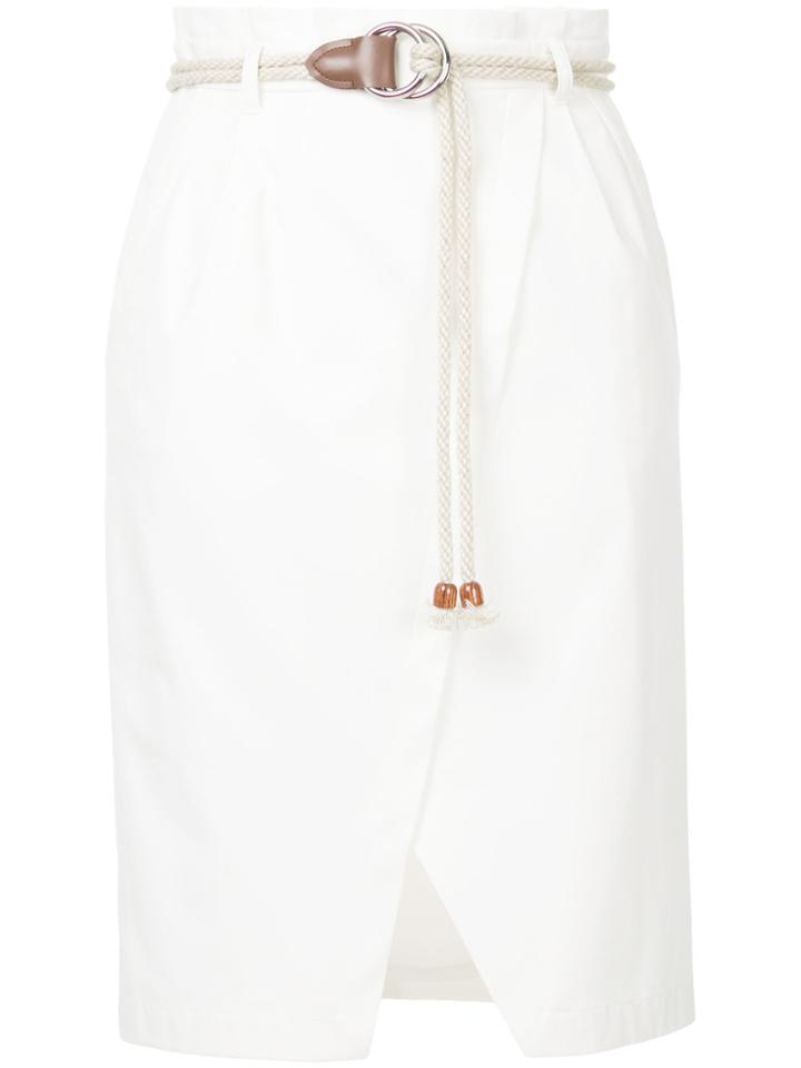 Loveless Rope Belt Detail Skirt - White
